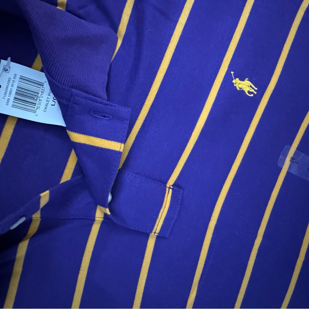 Ralph Lauren Purple and Yellow Polo Shirt